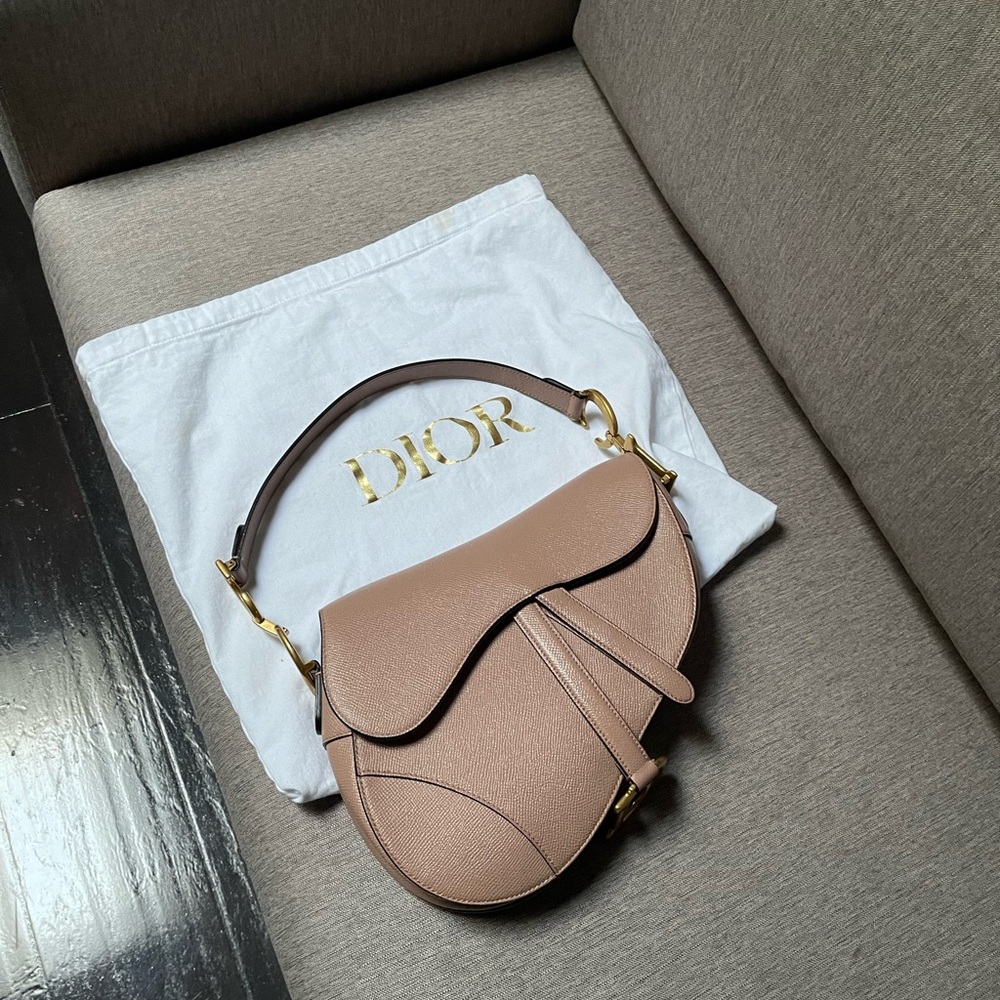 Christian Dior saddle bag warm taupe excellent condition